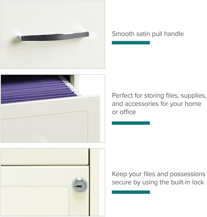 Pemberly Row 18" 4-Drawer Traditional Metal File Cabinet in White