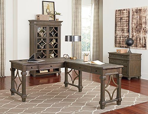 Martin Furniture Desk And Return, Weathered Dove