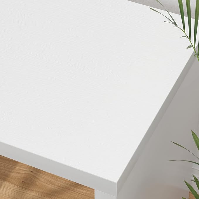 HSH White L Shaped Desk with Drawers Shelves, 360 Rotating L Shape Computer Desk with Storage Cabinet, Corner Home Office Desk Computer Table，55 Inch