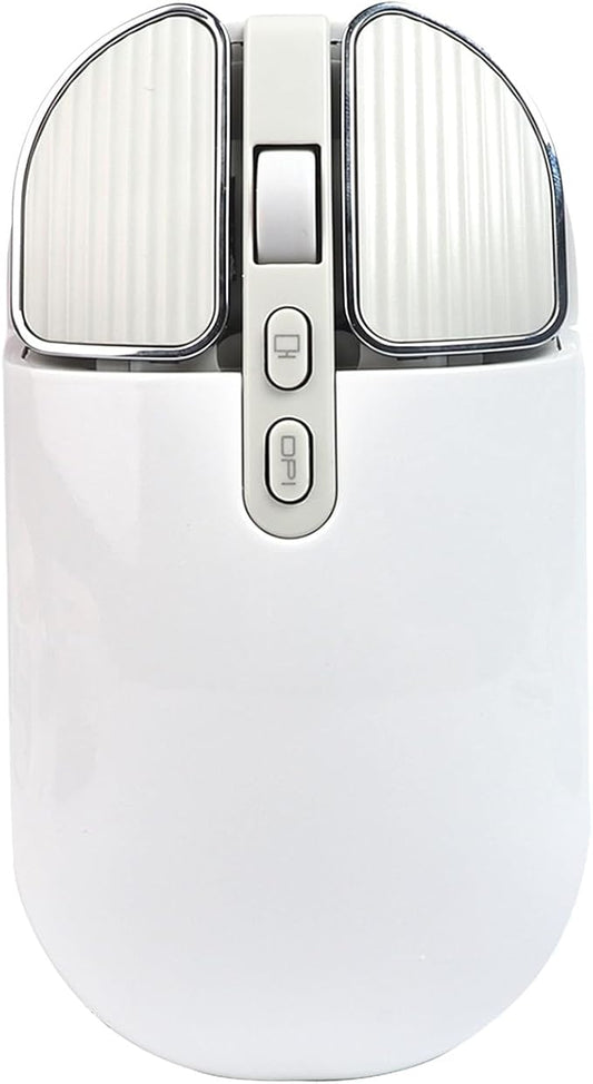 YOCUNKER Wireless Mouse, 2.4G Rechargeable Silent Slim Computer Mouse with USB Receiver 3 DPI, Back to Desktop Button Cordless Mice for PC Laptop Computer Desktop Windows Mac OS Office (White)