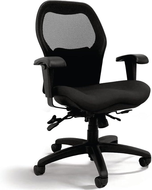 Seating Sola LT Ergonomic Office Chair | Comfortable Mid Back Computer Chair | Back Support Office Chair | Ultra-Soft | Ergonomic Lumbar Support Chair | Swivel Computer Task Chair