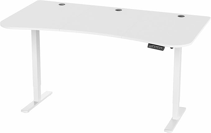 VIVO Electric 63 x 32 in Standing Desk, Memory Height Adjustment, 1B Series, White Top White Frame, DESK-KIT-1W1W