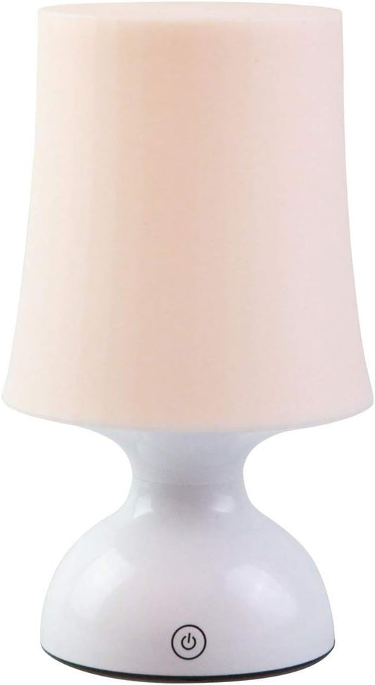 LED Night Light, Scandinavian Design, Battery Powered, 100% Safe, Pink Table Decor, Small Pink & White Lamp