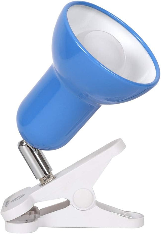 RONG&LAN Clip lamp,360° Rotation Clip on Lamp Portable Book Reading Light,Clamp on Desk/Table/Bunk Bed/Cupboard Home Lighting, (Desk lamp,Seven Colors for Your Choice) (Blue)