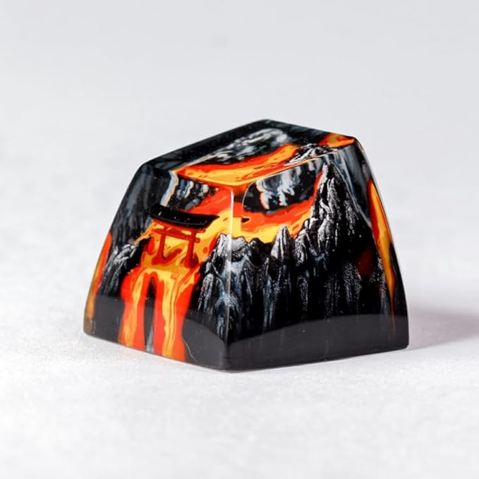 Red Torii Gate Japanese Shrine Artisan Keycap with Volcano R1 SA Profile Custom Keycaps 1U ESC Handmade Gaming Resin Key Cap Cherry MX Switch Compatible Mechanical Keyboard Japan Lover Gift