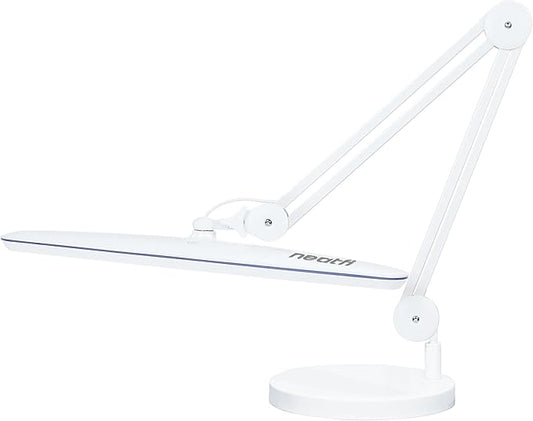 Neatfi XL 2,200 Lumens LED Task Lamp, 24W, 117 Pcs SMD LED, 23 Inches Ultra Wide Lamp, 4 Level Brightness Dimmable, Eye-Caring Light, Glare Free (Non-CCT with Base, White)