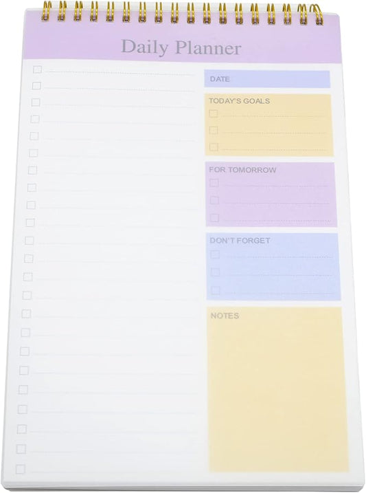 Undated to Do List Notepad Notebook Daily Planner 80 Sheets 6.5'' x 9.8'' Checklist Productivity Organizer for Work Academic Planner, Things to Do List Planner (Purple)