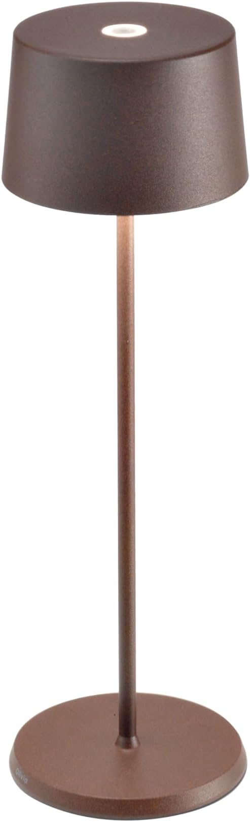 Zafferano, Olivia Pro Lamp, Rechargeable Cordless Table Lamp with Touch Control, Suitable for Indoor and Outdoor, Dimmer, 2700-3000 K, Height 14 Inches, Rust Color