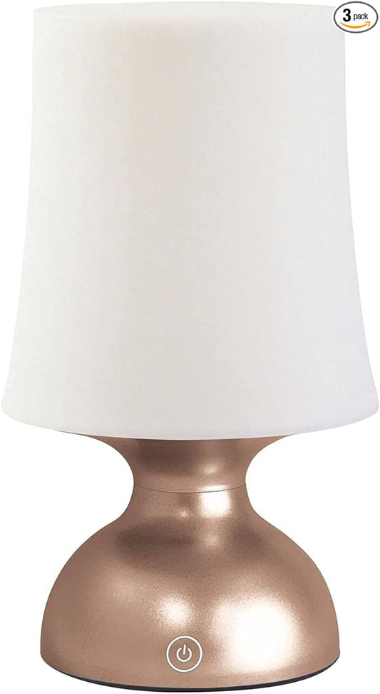 LED Gold and White Lamp,Battery Powered Night Light, Cordless Night Light, 100% Electrical Safety at Home, Minimalist Table Lamp, Decorative Gold Lamp