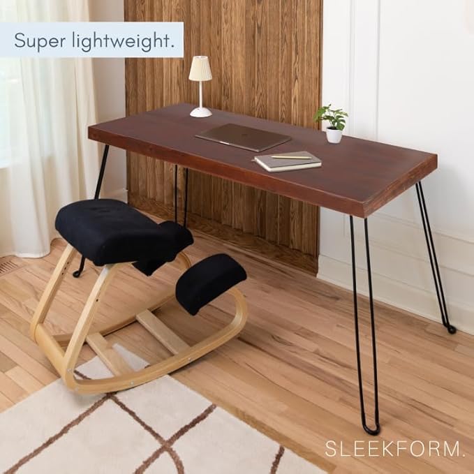 Sleekform Wooden Folding Desk - Small Folding Table Portable with Collapsible Hairpin Legs - Wood Foldable Desks for Small Spaces - Space Saving Portable Computer Desk - Walnut