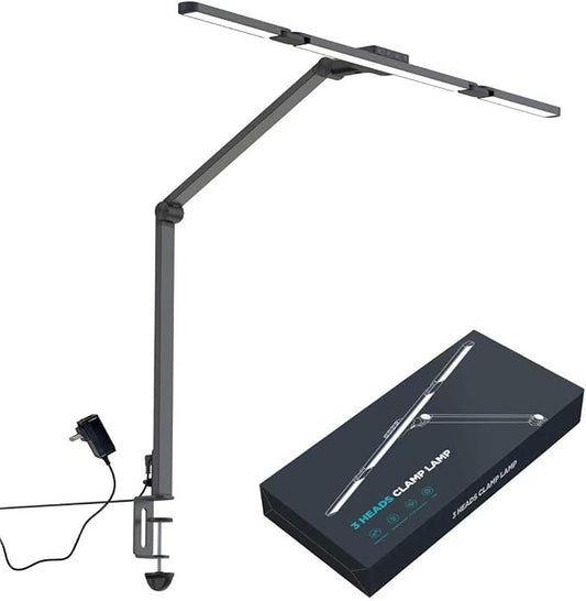 YS-TL23070 Full Spectrum Desk Lamp – Sun Lamp 24W Eye-Care Desk lamp, CRI≥95, 2700K to 6500K Color Temp, Stepless Dimming, Flicker-Free, Low Blue Light, Touch & Remote Control, for Study & Office