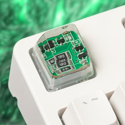 Green Circuit Board Artisan Keycap R1 SA Profile Custom Keycaps 1U ESC Handmade Gaming Resin Key Cap Cherry MX Switch Compatible Mechanical Keyboard Tech Lover Gift