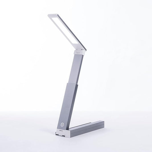 Portable LED Desk Lamp – Ultra-Compact, Foldable, Adjustable Brightness, 180-Degree Rotation, Type-C Fast Charging for Home, Office, Travel, Multi-Purpose Use - Grey