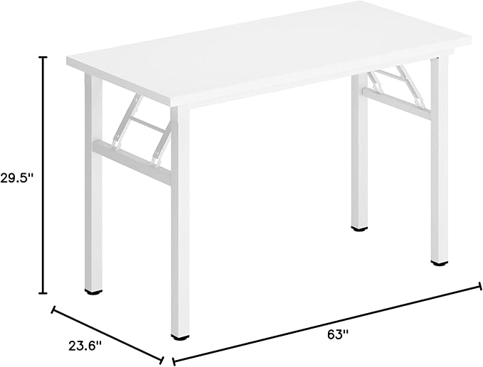 sogesfurniture Computer Desk Office Desk 39.4 inches Folding Table Laptop Desk Computer Table Workstation No Assembly Required,White BHUS-AC5DW-100-N