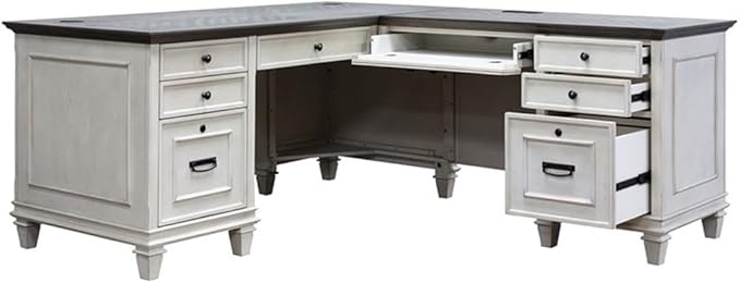 Martin Furniture Pedestal Desk, White