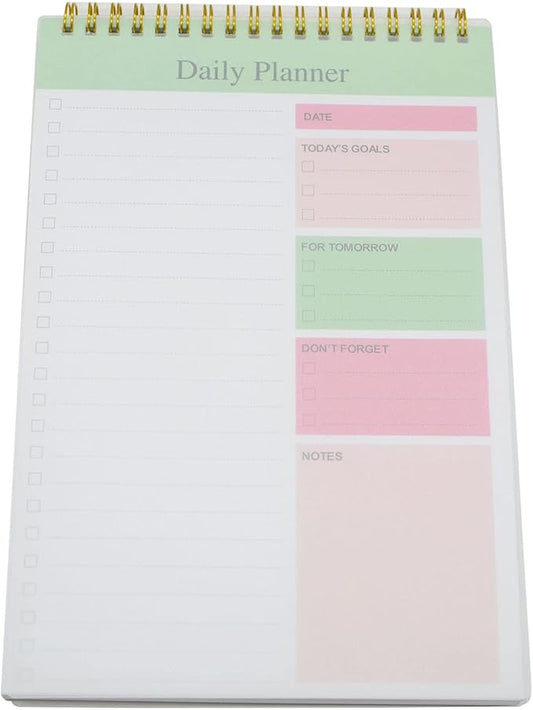 Undated to Do List Notepad Notebook Daily Planner 80 Sheets 6.5'' x 9.8'' Checklist Productivity Organizer for Work Academic Planner, Things to Do List Planner (Green)