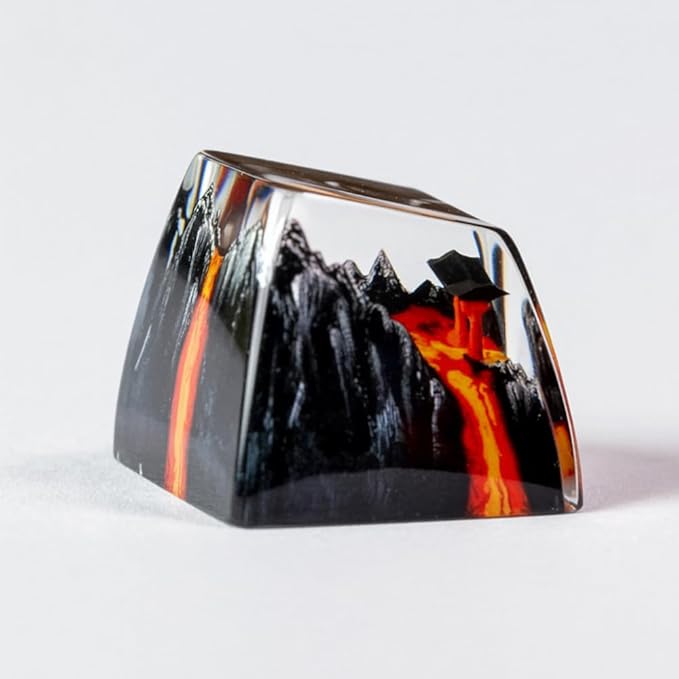 Red Torii Gate Japanese Shrine Artisan Keycap with Volcano R1 SA Profile Custom Keycaps 1U ESC Handmade Gaming Resin Key Cap Cherry MX Switch Compatible Mechanical Keyboard Japan Lover Gift