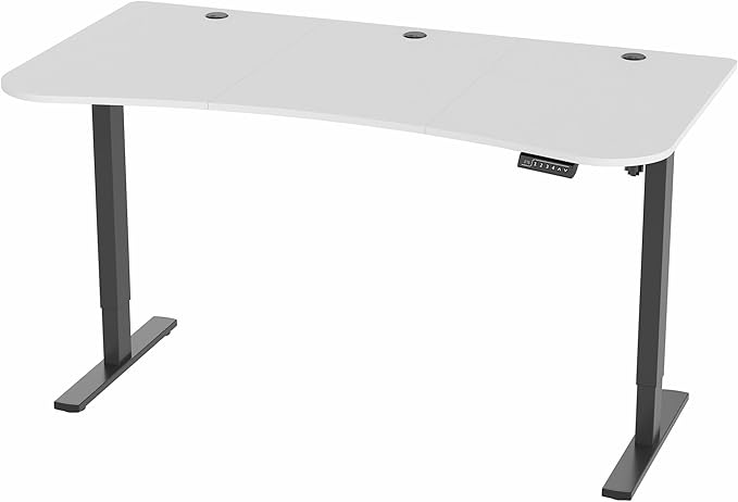 VIVO Electric 63 x 32 in Standing Desk, Memory Height Adjustment, 1B Series, White Top Black Frame, DESK-KIT-1B1W