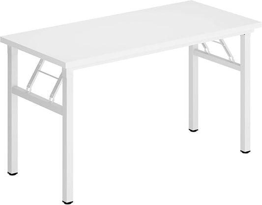 Folding Desk, 47 inch No Assembly Folding Desks for Small Spaces, Sturdy Foldable Computer Desk, Functional Home Office Desks, Study Writing Desk Office Table Workstation for Home Office Outdoor