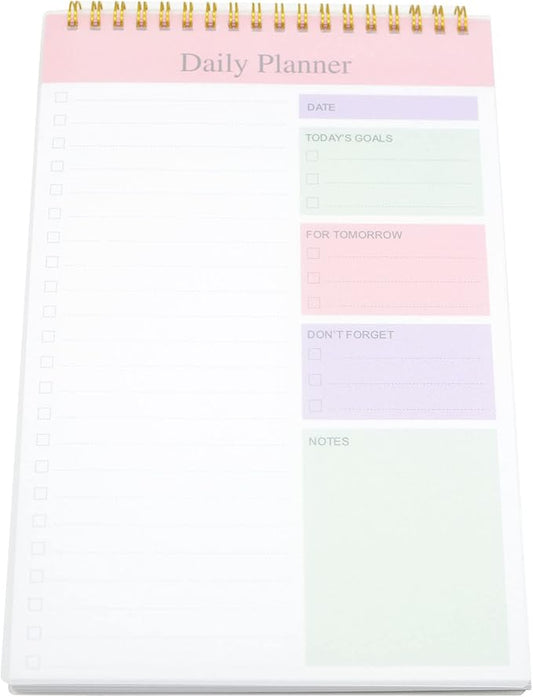 Undated to Do List Notepad Notebook Daily Planner 80 Sheets 6.5'' x 9.8'' Checklist Productivity Organizer for Work Academic Planner, Things to Do List Planner (Pink)