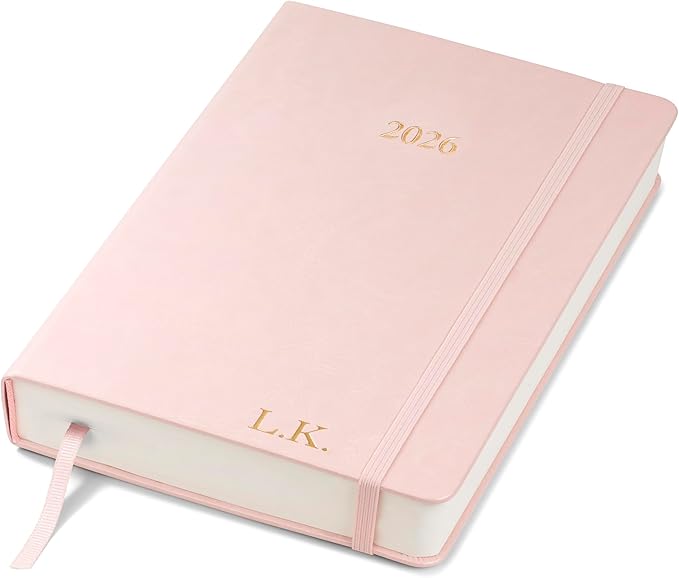 Wykeham's Executive 2026 Daily Journal Planner – US Public Holidays & Format – Customization Available (Personalized Rose, 8.5"×5.5")