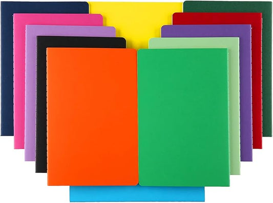 Large Colorful Blank Notebook Journals Bulk with Thick Unlined Paper, 8.5x11 inch, 60 Pages, Journal Set for Travelers Students Office, Sketchbook Composition Diary Subject Notebooks, 12 Pack