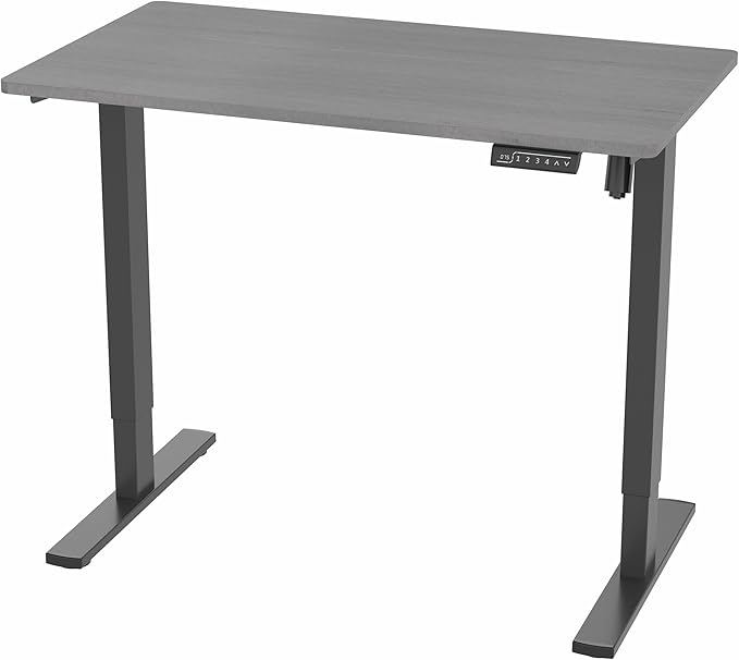 VIVO Electric 43 x 24 in Standing Desk, Memory Height Adjustment, 1B Series, One-Piece Dark Gray Top, Black Frame, DESK-KIT-1B4G