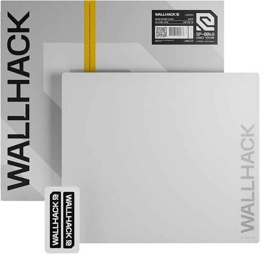 Wallhack SP-004A Glass Gaming Mouse Pad – 4th Gen Micro-Etched Surface, Medium Mousepad for Esports, Ultra-Fast Glide with Stopping Power, Tempered Glass, Durable & Portable, 15.4"x17.7" | White