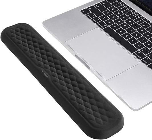 Vaydeer 60%-75% Keyboard Wrist Rest, Memory Foam Hand Rest Support Pad Padded for Office, Computer, Laptop, Mac Typing and Wrist Pain Relief and Repair(14.17inch,Black)