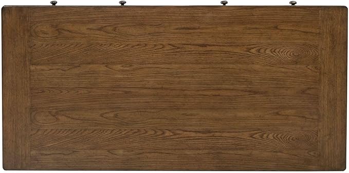 Liberty Furniture Carolina Park Writing Desk with Keyboard Tray for Home Office- Amber Brown Oak Wood