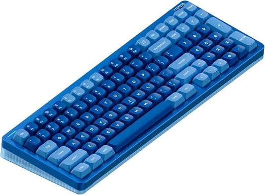nuphy Halo96 V2 Wireless Keyboard,Gasket Structure,96% Hot Swappable Gaming Keyboard, 99 Kyes RGB Backlit Mechanical Keyboard, Support QMK/VIA,Bluetooth/USB-C/2.4GHz-Blue,Raspberry Switches(46gf)