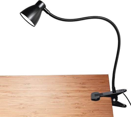 Clamp Desk Lamp, Clip on Reading Light, 3000K-6500K Adjustable Color Temperature, Multiple Illumination Modes, CRI>90, 6Watts (Adapter Not Included)
