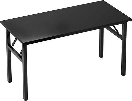 SDHYL 54.3 Iches No Assembly Foldable Computer Desk for Home Office Workstation, Study and Writing, Black