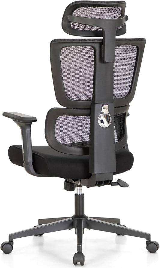 Sophia & William Ergonomic 3D Mesh Office Desk Chair High Back, 360° Swivel Rocking Executive Computer Chair with Height Adjustable Armrests, Lumbar Support and Headrest, Black, Load Capacity: 300 lbs