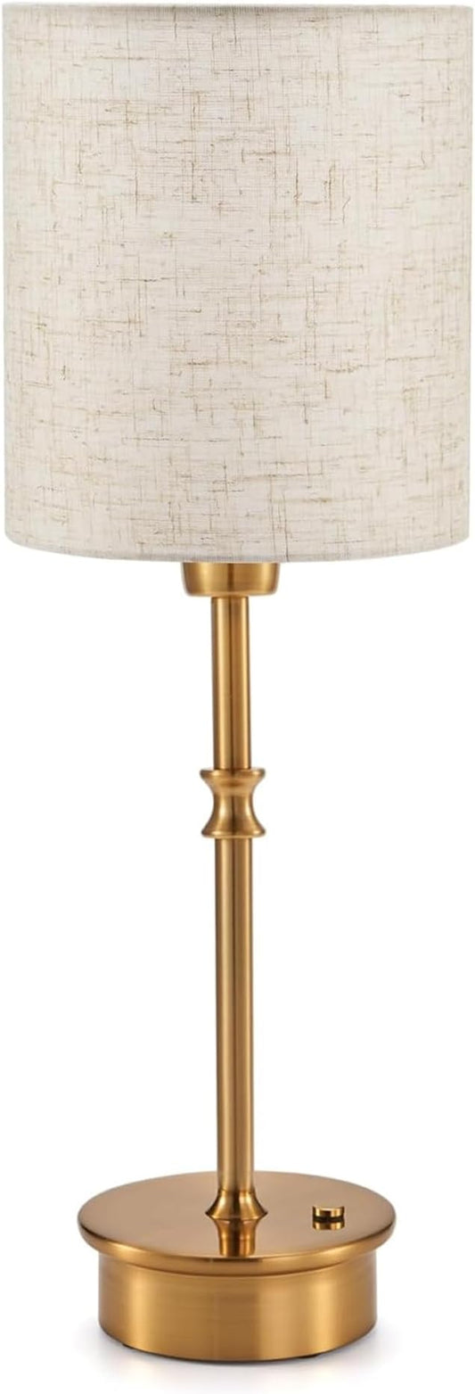 UMEXUS Cordless Table Lamp, Rechargeable Battery powered Light Patio, Dimmable Touch Small Accent Lamp with Linen Shade, Ambient Lighting for Home Nightstand Kitchen Counter Sofa Side End Dining Table