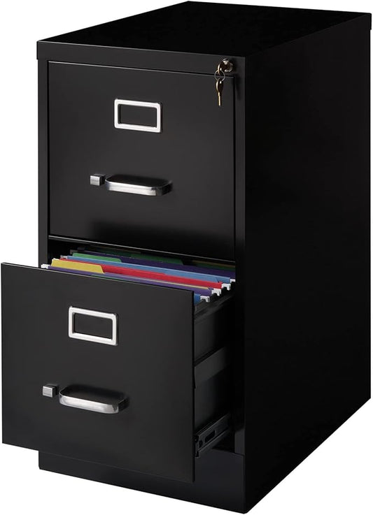 Realspace® 22"D 2-Drawer Vertical File Cabinet, Black