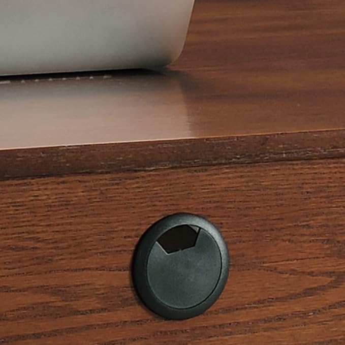 Farmhouse Oak Laptop Desk with Drop Front Keyboard Drawer, Solid Wood Writing Desk for Home Office, Mission Oak – Leick Home, 82410