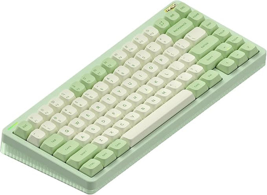 nuphy Halo75 V2 Mechancial Gaming Kyeboard,75% Wireless Hot Swappable Bluetooth Keyboard,83 Kyes RGB Backlit Keyboard,Support Bluetooth/2.4GHz/USB-C (Green, Silent Red Clear-Top (45gf))