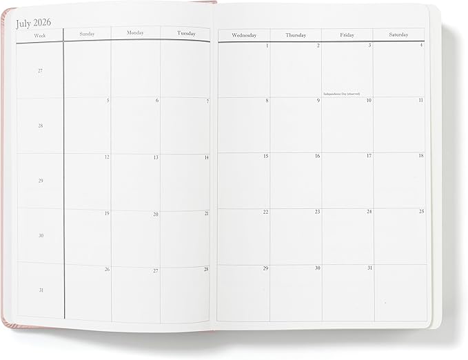 Wykeham's Executive 2026 Daily Journal Planner – US Public Holidays & Format – Customization Available (Rose, 8.5"×5.5")