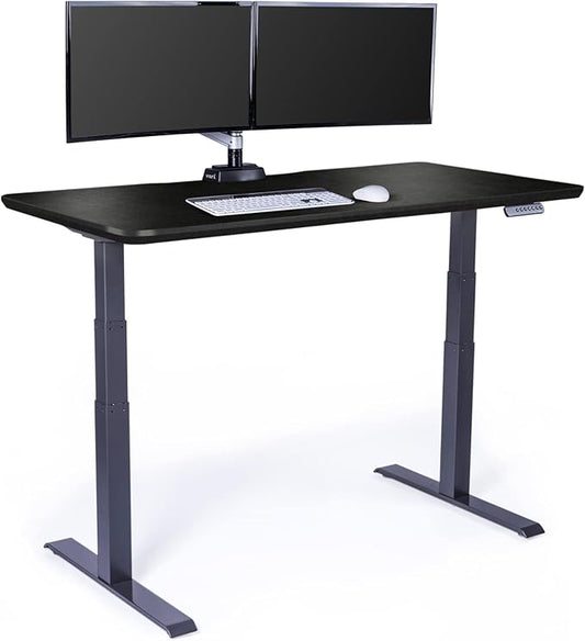 Vari Classic Electric Standing Desk - VariDesk Height Adjustable Sit/Stand Desk - Dual Motor with Memory Presets, Stable T-Style Legs - Gaming or Home Office Workstation - 60”x30”, Black