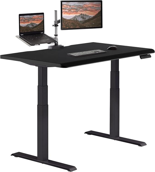 Vari ComfortEdge 48x30 Inch Adjustable Electric Standing Desk – Sit Stand VariDesk with Memory Presets, Sloped Edge, 220 LB Capacity + Tool-Free Assembly (Black)