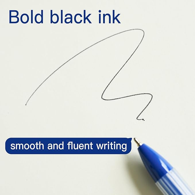 12pcs 1.0mm Blue Ink Pens, Smooth Writing Ballpoint & Semi Gel Pens, Soft Silicone Grip Gel Ink Pens, Office School Supplies, Desk Accessories, Personalized Gifts for Men, Dozen Box