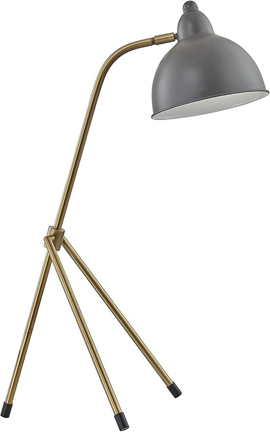 Werner Desk Lamp – Modern Gray Metal Table Lamp, Tripod Design, Commercial Grade Quality for Bedroom or Living Room