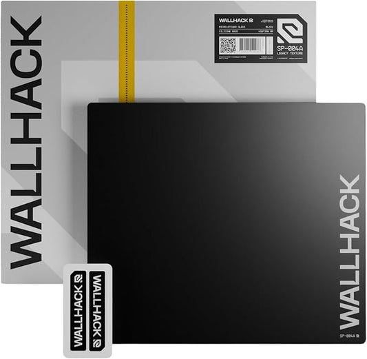 Wallhack SP-004A Black Glass Gaming Mouse Pad – 4th Gen Micro-Etched Surface, Medium Mousepad for Esports, Ultra-Fast Glide with Stopping Power, Tempered Glass, Durable & Portable, 15.4"x17.7" | Black