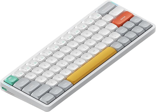nuphy Air60 V2 Portable Wireless Keyboard 60% Low Profile Mechanical Keyboard Support QMK/VIA Compatible with windows/mac OS/Linux Supports Bluetooth 5.1/2.4GHz/wired (USB-C) White-Gateron Blue Switch