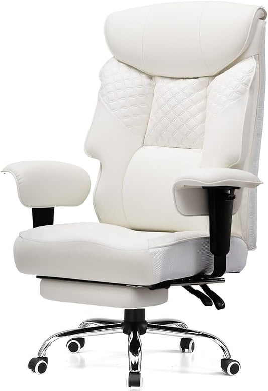 GTRACING Big and Tall Office Chair 400LBS Wide Ergonomic Gaming Chair with Deluxe Embossing Designed Leather with Foot Rest,150°Reclining Adjustable Soft Armrests Pocket Spring Back Support and Pillow