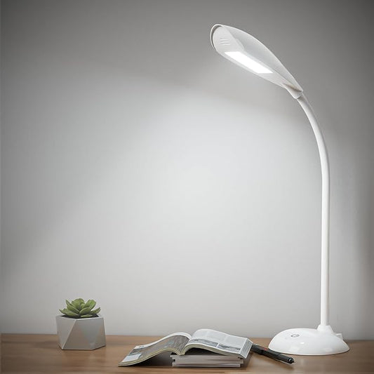 Desk Lamp, LED Eye-Caring Table Lamp, Study Lamps with Flexible Goose Neck for Bedroom, Eye-Caring Light, 3 Brightness 360° Rotation Touch Table Gooseneck Lamp, Bright for Bedroom, Study, Home Office