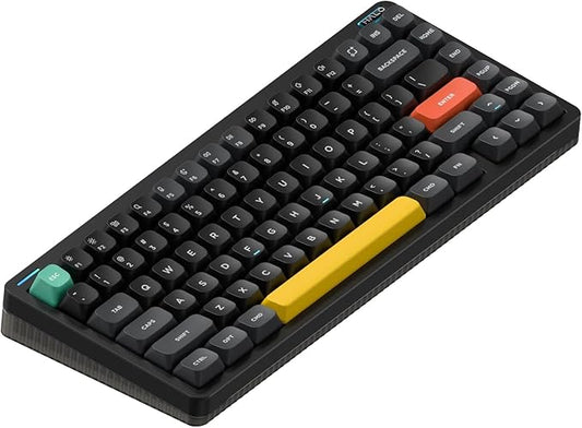 nuphy Halo75 V2 Mechancial Gaming Kyeboard,75% Wireless Hot Swappable Bluetooth Keyboard,83 Kyes RGB Backlit Keyboard,Support Bluetooth/2.4GHz/USB-C-Black Silent Red Clear-Top Switch