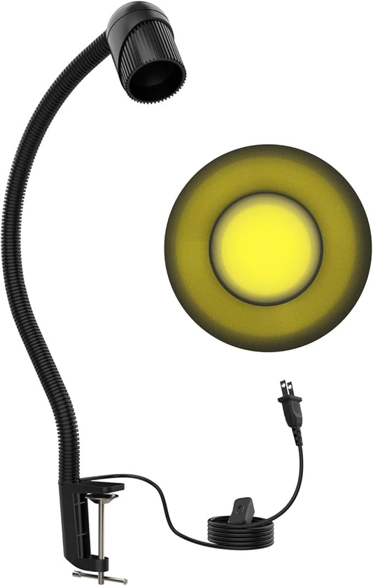 New Clamp Light, 18W Lathe Machine Light, 2160 Lumens Flexible Work Light for CNC Milling Machine Drill Press Lighting (clip base)
