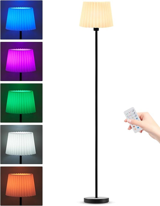 UMEXUS Cordless Rechargeable Floor Lamp for Bedroom, 57" Battery Operated Dimmable Floor Lamp, Small Corner Standing Light with Remote & Timer Portable Bedside Outdoor Patio Kids Room Ambient Lighting
